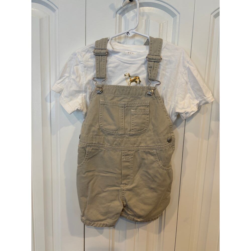 Baby Gap In The Dog House T Shirt And Khaki Short Overall Set Size 3T